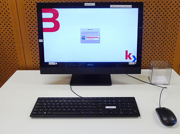 Porteus Kiosk PC in der Bibliothek